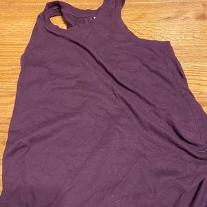 Maroon high neck open back long flowy tank top